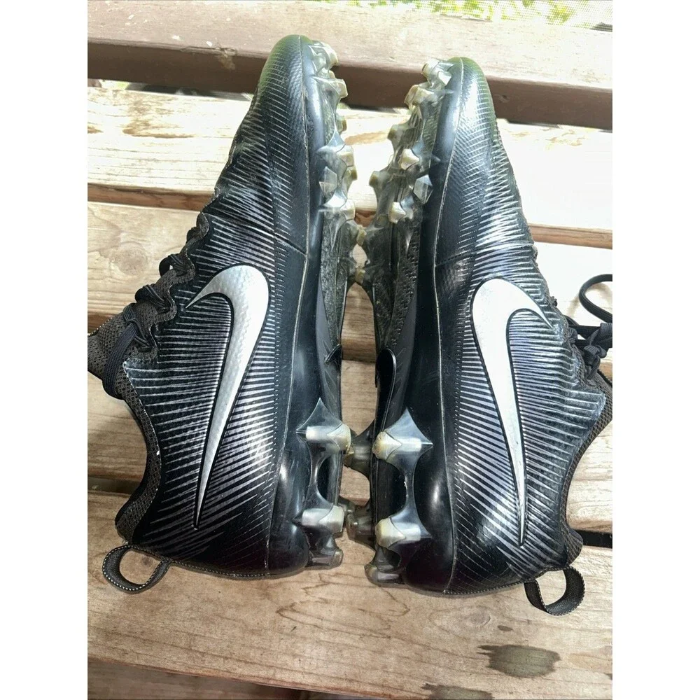 Nike Vapor Untouchable Pro Football Cleats Black Silver Size 11.5